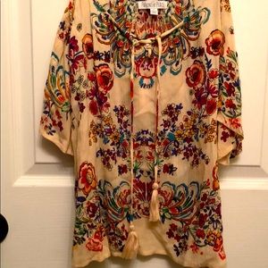 Patrons of Peace Floral Cold Shoulder Top